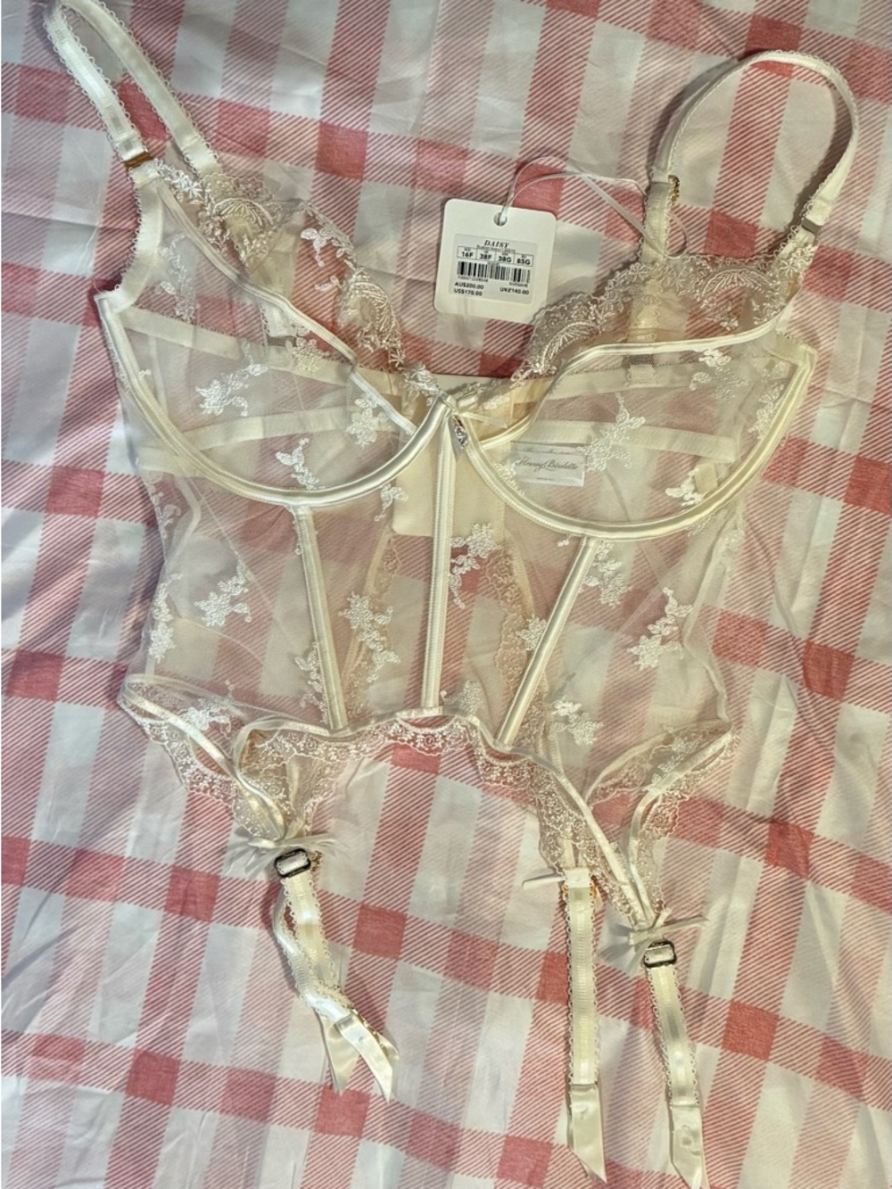 NWT Honey Birdette Ivory 38G Daisy Bustier Bridal Bride - Picture 5 of 6
